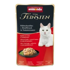 Katzenfutter: animonda Vom Feinsten  mit Hühnchenfilet & Rindfleisch, in Tomatensauce