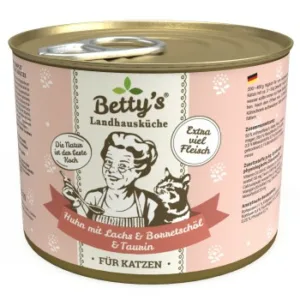 Katzenfutter: Betty's Landhausküche Huhn mit Lachs & Borretschöl  für Katze