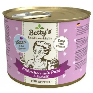 Katzenfutter: Betty's Landhausküche Kitten Huhn & Pute  für Katze