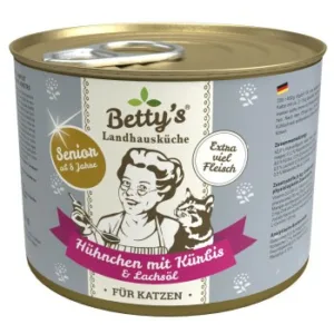 Katzenfutter: Betty's Landhausküche SENIOR Hühnchen mit Kürbis & Lachsöl  für Katze