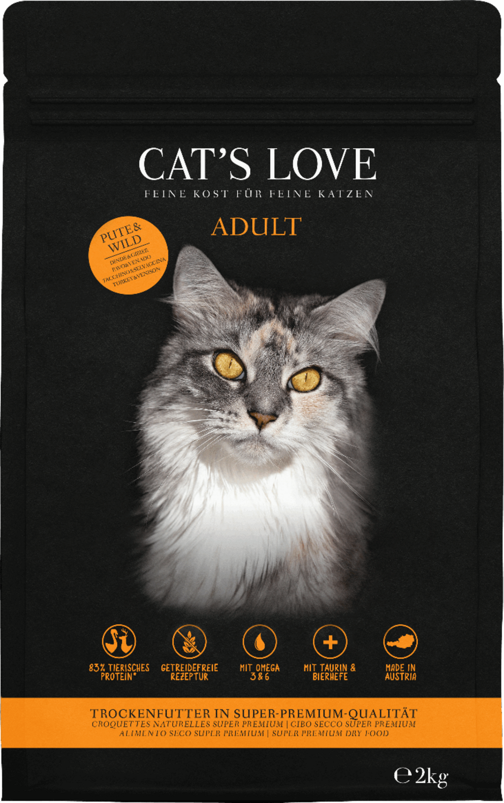 Katzenfutter: CAT'S LOVE trocken Adult Mix Pute und Wild 