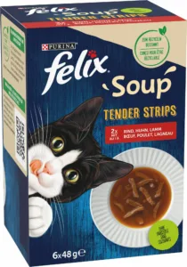 Katzenfutter: Felix Soup Tender Strips Suppe  Rind, Huhn, Lamm