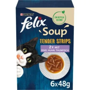 Katzenfutter: Felix Soup Tender Strips Suppe  Rind, Huhn, Thunfisch