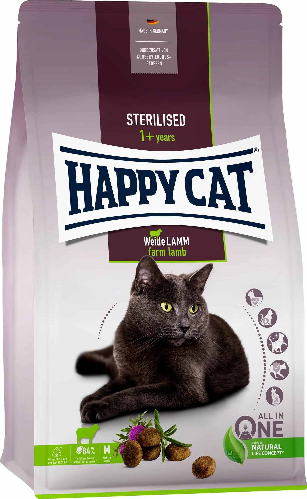 Katzenfutter: HAPPY CAT Sterilised Adult Weide-Lamm 