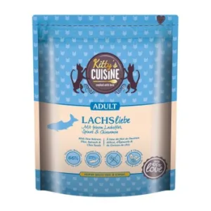 Katzenfutter: Kitty's Cuisine Adult Lachsliebe mit feinem Lachsfilet, Spinat & Chiasamen 