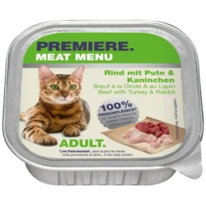 Katzenfutter: PREMIERE Meat Menu Adult Rind mit Pute & Kaninchen 