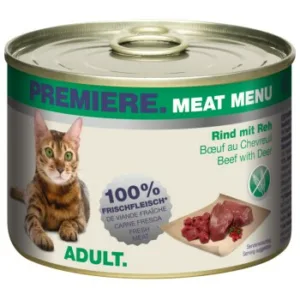 Katzenfutter: PREMIERE Meat Menu Adult Rind mit Reh 