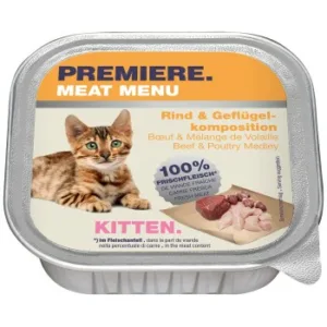 Katzenfutter: PREMIERE Meat Menu Kitten Rind & Geflügelkomposition 