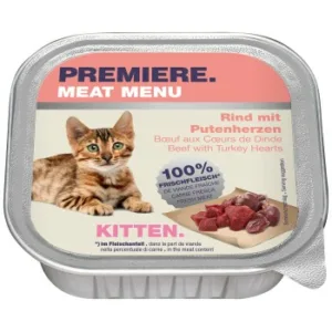 Katzenfutter: PREMIERE Meat Menu Kitten Rind mit Putenherzen 