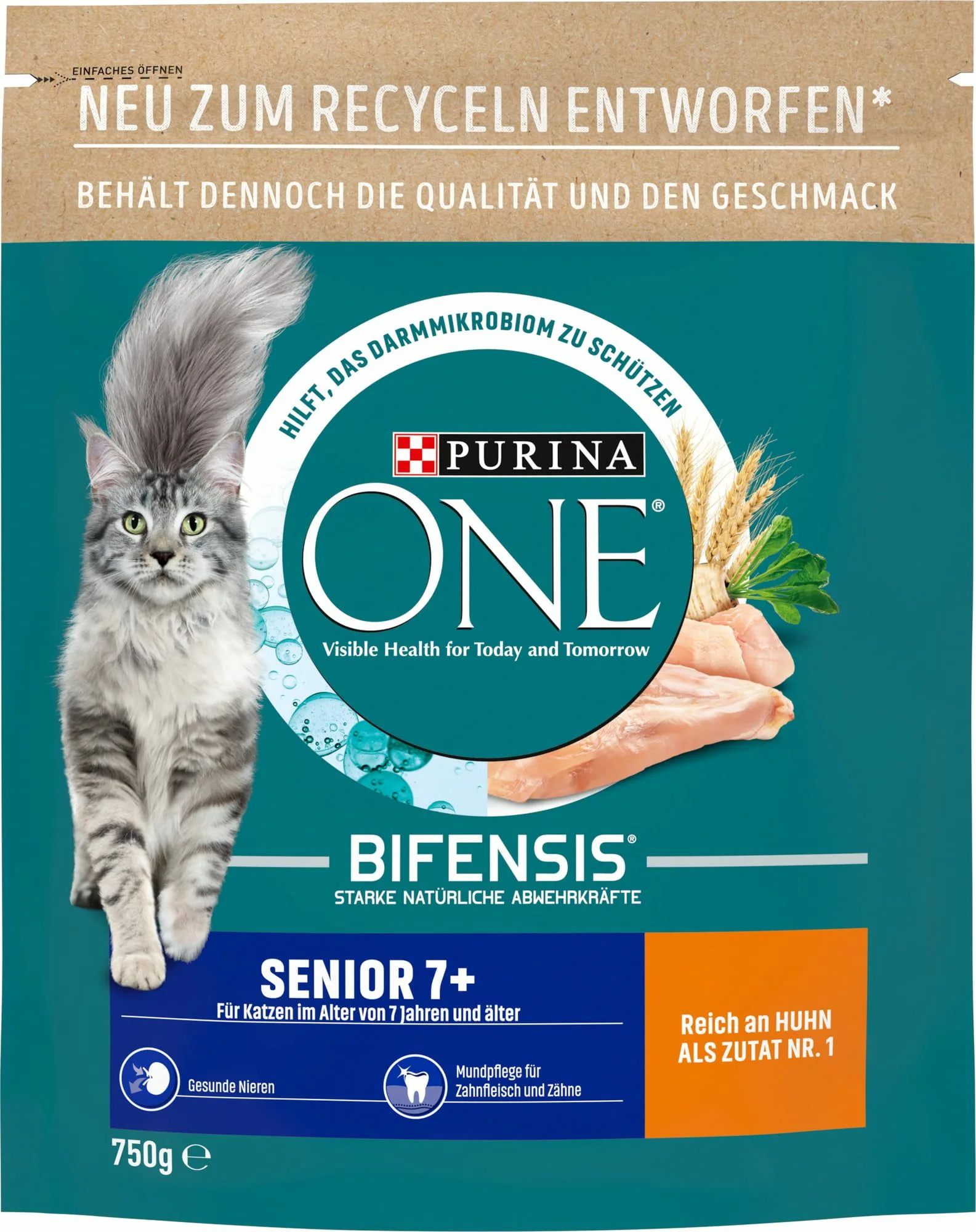 Katzenfutter: Purina ONE BIFENSIS Senior 7+ Reich an Huhn 