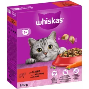 Katzenfutter: Whiskas 1+ Adult Trockenfutter  Rind